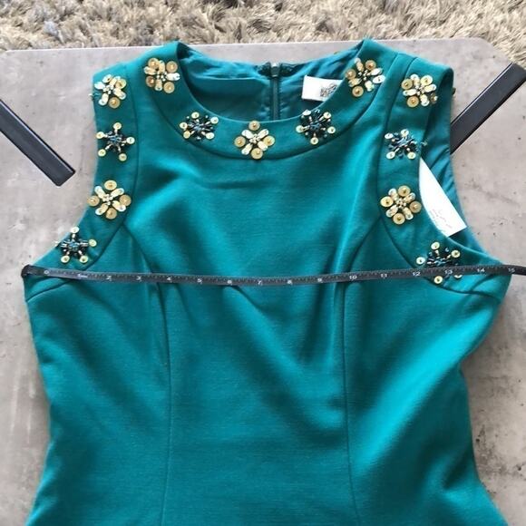 Belle Badgley Miscka Emerald Dress Sz 2 - Picture 5 of 11